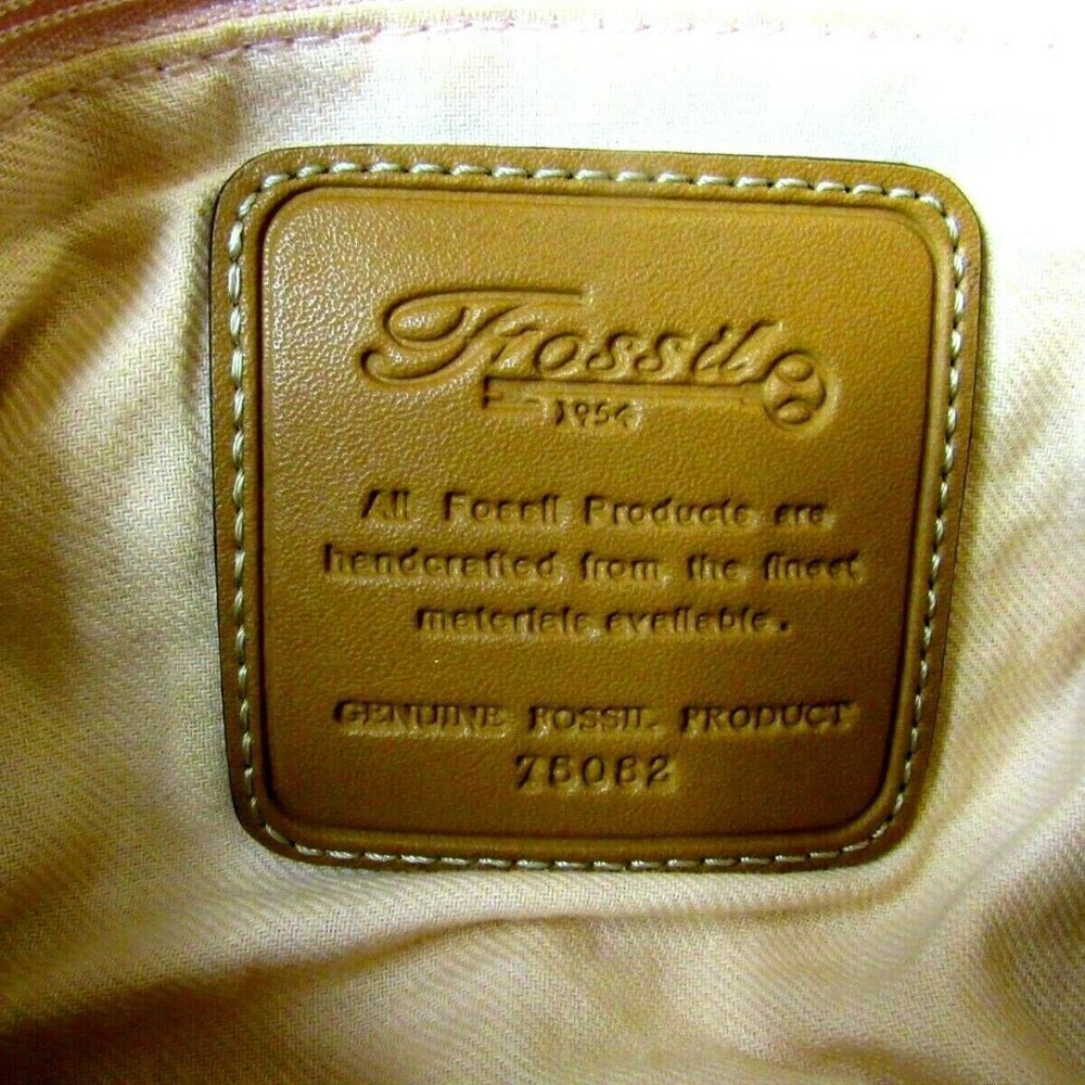 Fossil Purse Sea Grass Green Weaved Shoulder Bag Leather Strap Floral Li… - Picture 6 of 9